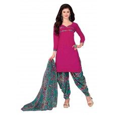 Triveni Classy Magenta Colored Printed Polyester Salwar Kameez